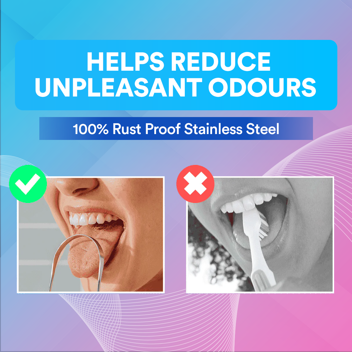 Stainless Steel Tongue Scraper DP6